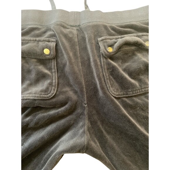 Juicy Couture‎ Women’s Velour Tracksuit Set Black Hoodie Pants Size L Vintage - Picture 15 of 16